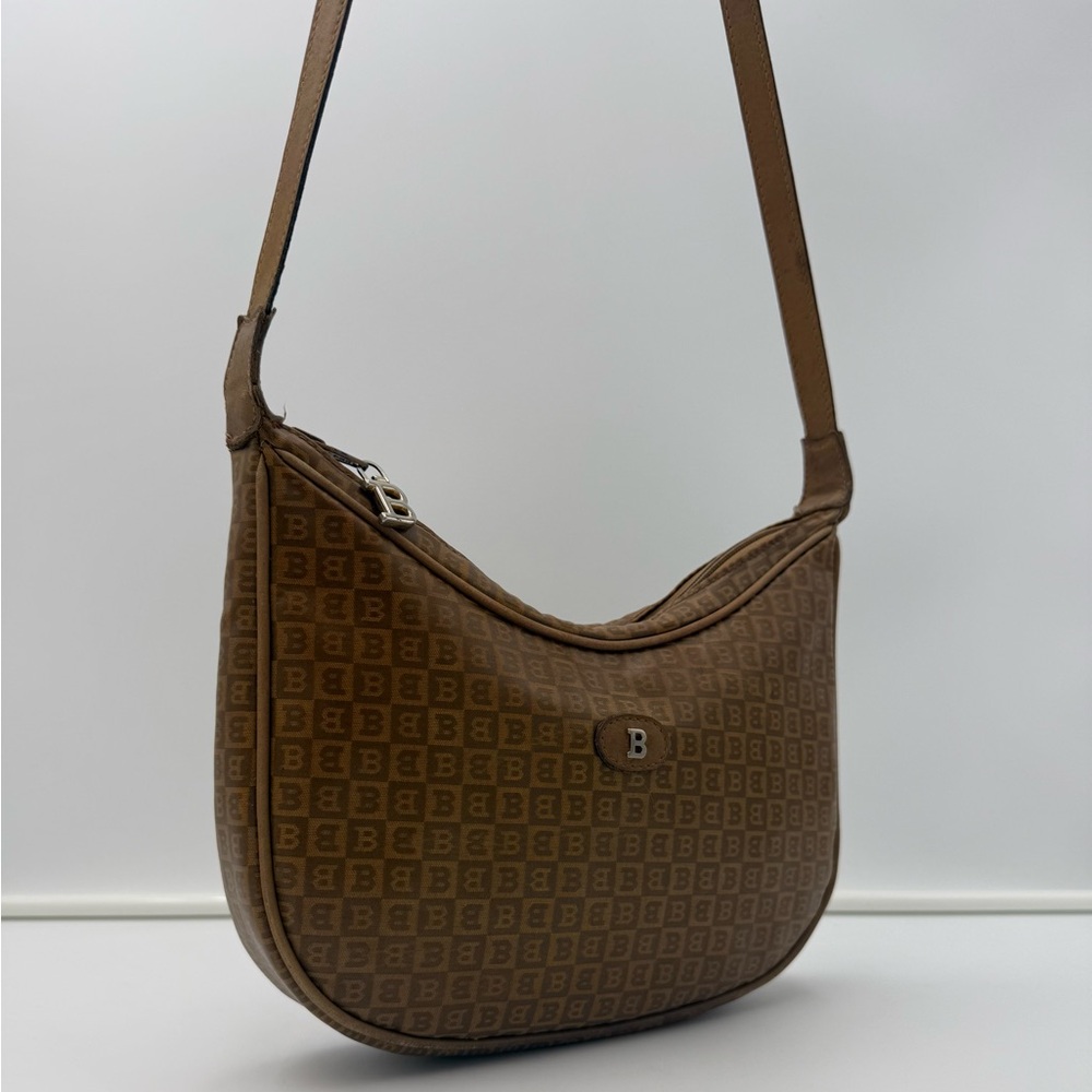 🇨🇭BALLY of SWITZERLAND 1851 Vintage Hobo Swing Crossbody Bag in Monogram Canvas